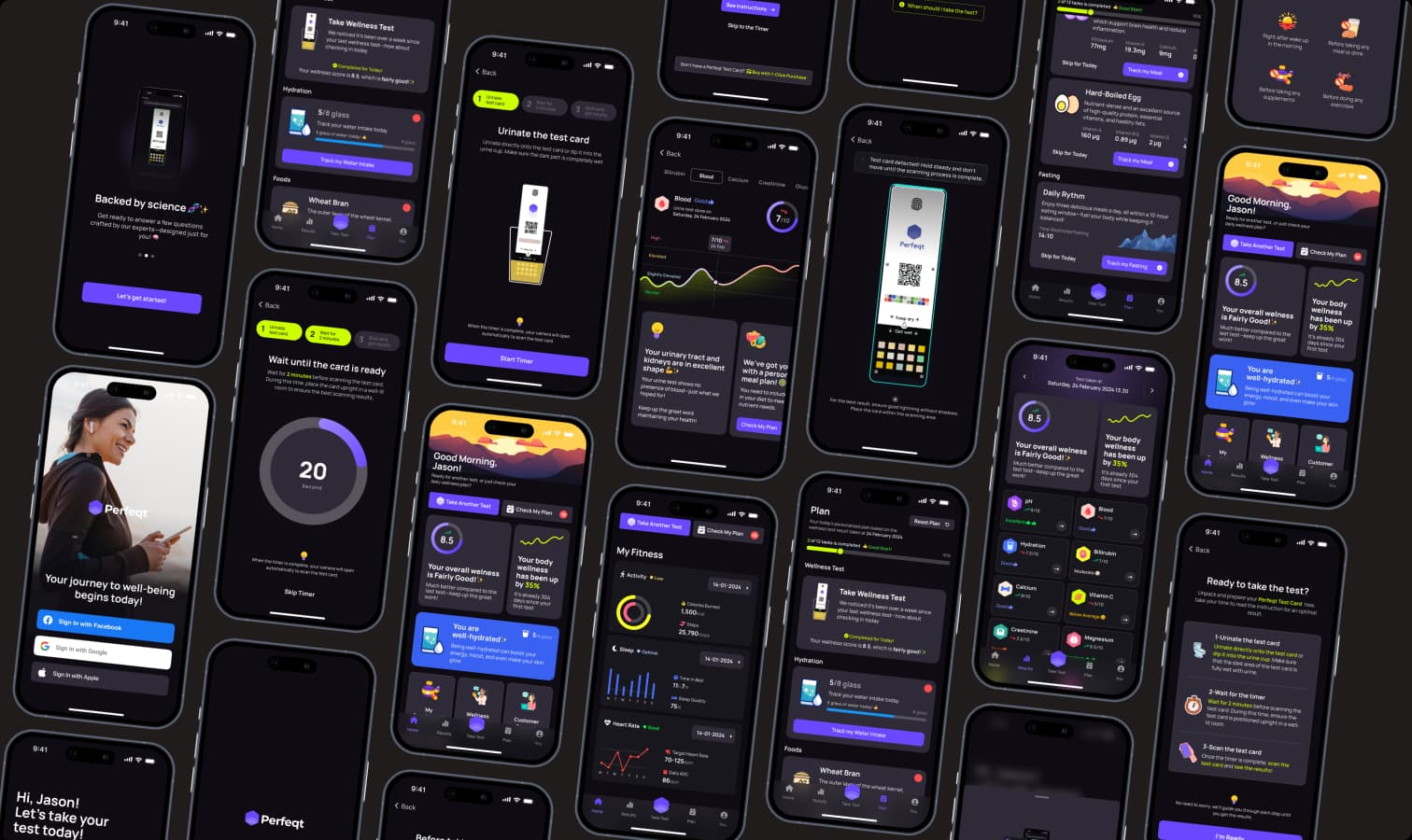 perfeqt app ui designs